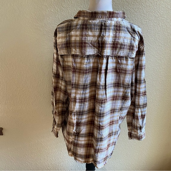 American Eagle Plaid Flannel Shirt Button Down Collared Long Sleeve Soft Cotton - Picture 5 of 10